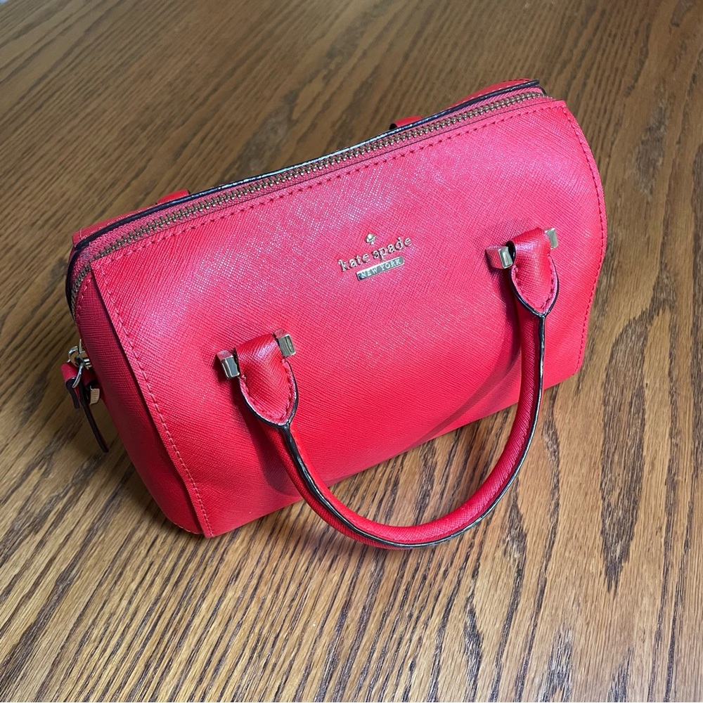 Kate Spade Saffiano Leather Small Red Crossbody Purse